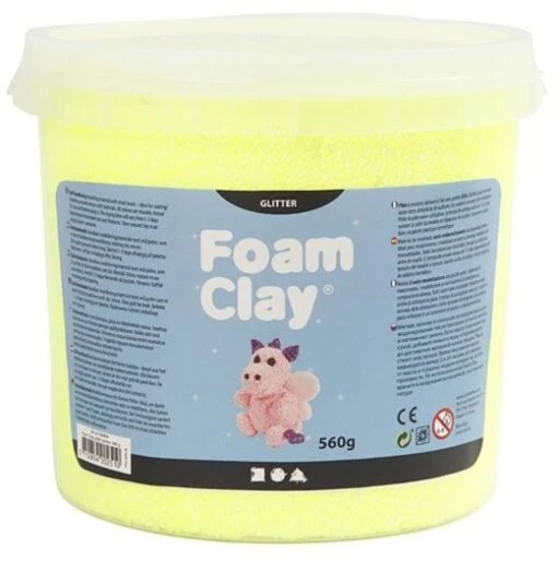 Foam Clay Neon Geel Met Glitters 560g -Spel Speelgoed Winkel neon geel foam clay 560g web