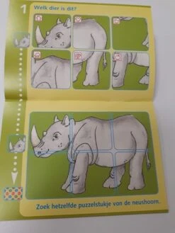 Bambino Loco Boekje: Dieren Uit De Hele Wereld (3-5 Jaar) -Spel Speelgoed Winkel neushoorn puzzel web