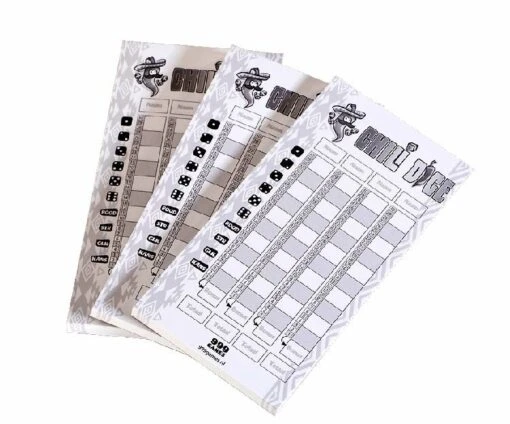 Chili Dice Scoreblok - 3 Stuks -Spel Speelgoed Winkel nieuwe papiertjes voor chili dice spel