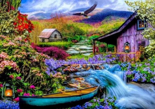 Heaven On Earth In The Mountains (1500) -Spel Speelgoed Winkel puzzel met hemels uitzicht