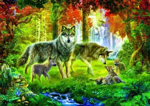 Summer Wolf Family (1000) -Spel Speelgoed Winkel puzzel wolvenfamilie