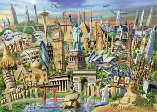 Adrian Chesterman - World Landmarks (1000) -Spel Speelgoed Winkel ravensburger puzzle world landmarks web