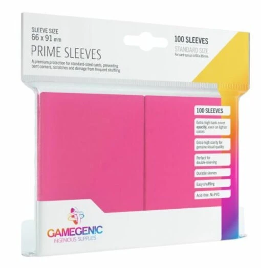 Standard Card Game Sleeves PRIME (66x91mm) ROOS (100) -Spel Speelgoed Winkel roze sleeves standaard maat