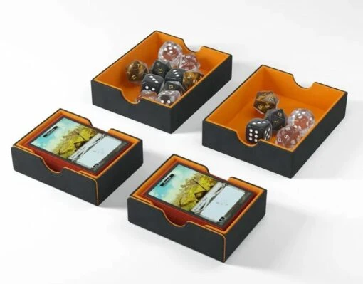 Deckbox Card's Lair 600+ Black/Orange Convertible -Spel Speelgoed Winkel
