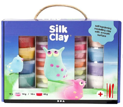 Silk Clay Boetseerset (28 Potjes) -Spel Speelgoed Winkel silk clay boetseerset web