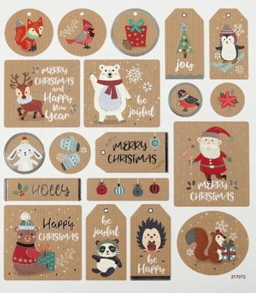 Stickers Met Kerstwensen -Spel Speelgoed Winkel typische kerststickers