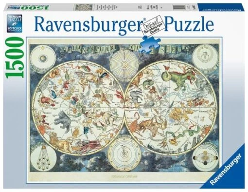 Wereldkaart Met Fantasierijke Dieren (1500) -Spel Speelgoed Winkel wereldkaart puzzel web