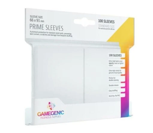 Standard Card Game Sleeves PRIME (66x91mm) WIT (100) -Spel Speelgoed Winkel witte standaard sleeves gamegenic
